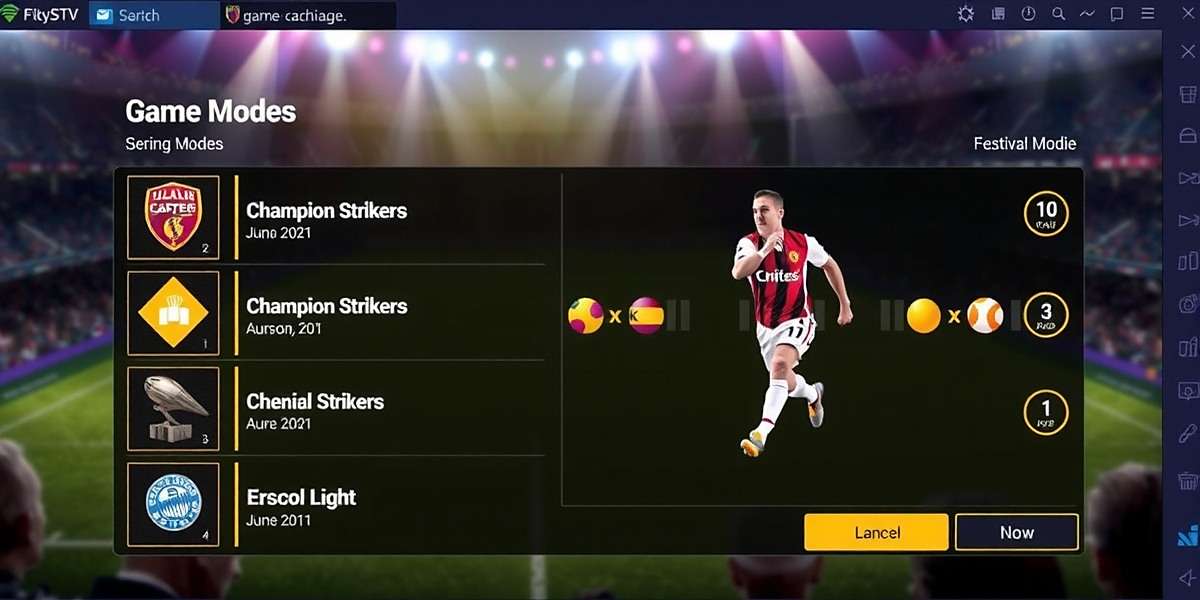 Champion Strikers Game Modes Champion Strikers game modes selection screen with festival tournament highlighted