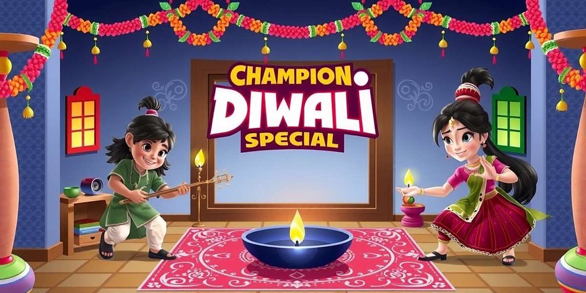 Champion Strikers Diwali Special Event Champion Strikers Diwali special event with characters in traditional clothes and festive decorations